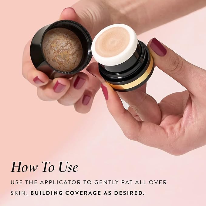 LAURA GELLER NEW YORK Award-Winning Baked Balance-n-Brighten To Go Travel Size Color Correcting Powder Foundation - Tan - Buildable Light to Medium Coverage - Demi-Matte Natural-BrightBean Baby