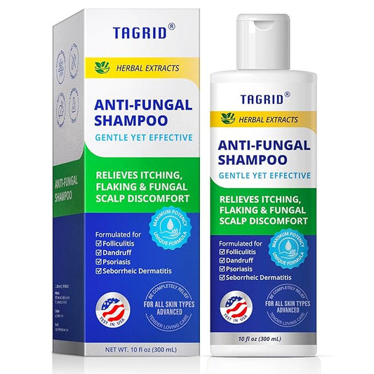 TAGRID Anti-Fungal Shampoo 300mL – Scalp Treatment for Psoriasis, Seborrheic Dermatitis, Folliculitis, Dandruff & Itchy Flaky Scalp – Soothing Plant-Based Formula for Men & Women-BrightBean Baby