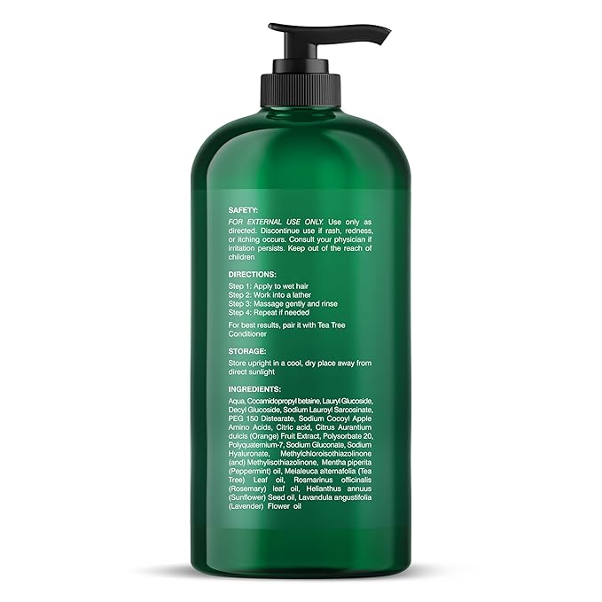 Botanic Hearth Tea Tree Shampoo, Vitamin C, Peppermint, Lavender And Rosemary Oil, Fights Dandruff And Dry Scalp, 16 Fl Oz-BrightBean Baby