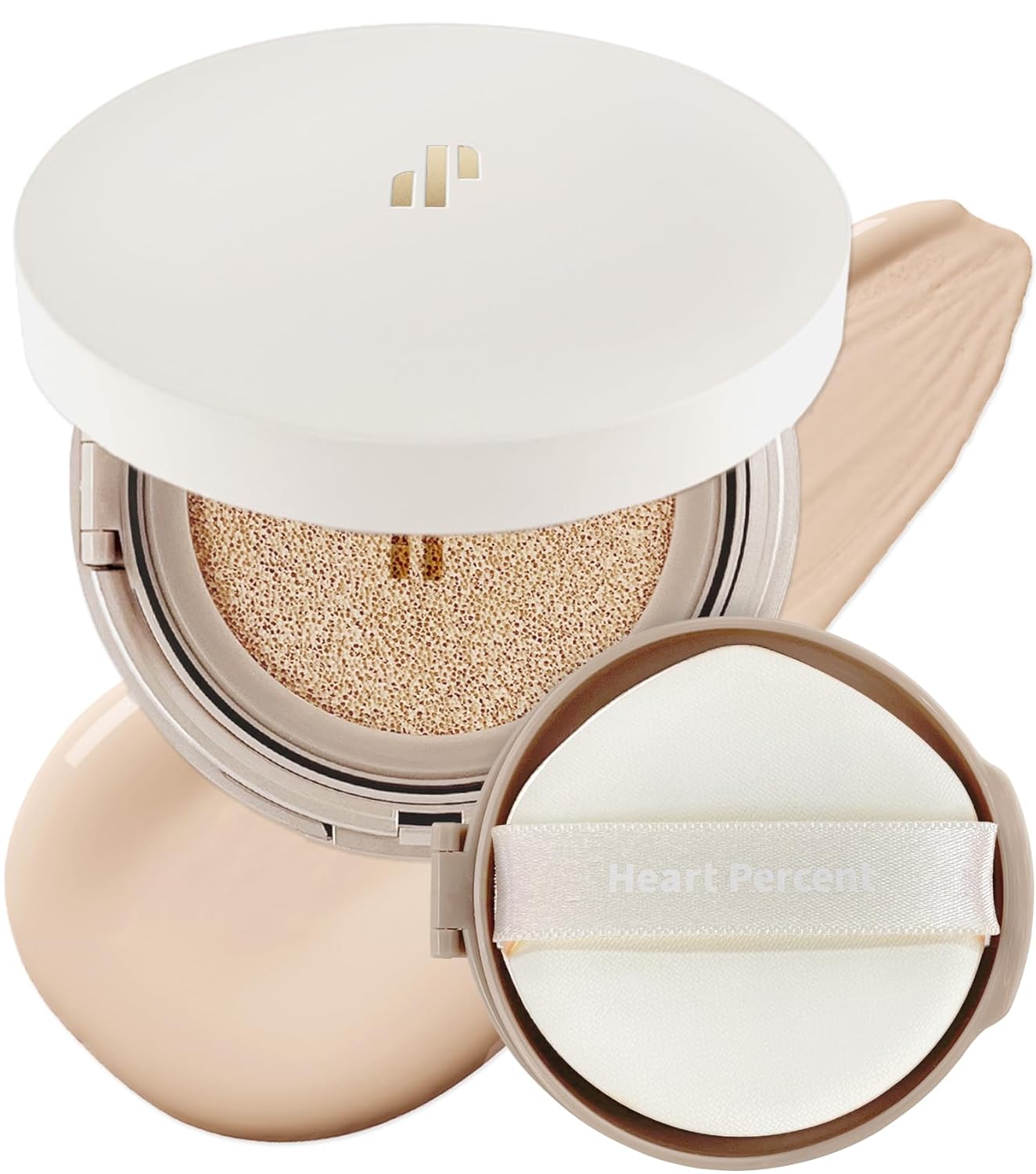 Heart Percent Dote on Mood Layer Cushion SPF 50+/PA+++ with Refill, Satin Glow Silky Flawless Finish Full Coverage Advanced Skincare Foundation (#21Y)-BrightBean Baby
