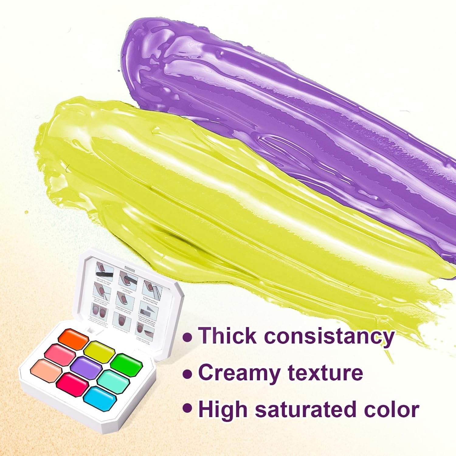 Gradient Painting Gel, 9 Colors Ombre Gel Nail Polish Sponging for Pigment Pat French Manicure Soak Off UV Long-lasting High-glossy Home DIY Nail Salon Rainbow Candy(01)-BrightBean Baby