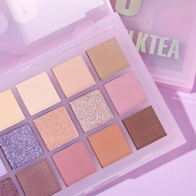 UCANBE Neutral Eyeshadow Palette, 15 Colors Nude Matte Shimmer Reflective Glitter Eye Makeup Pallet, Blendable Natural Warm and Cool Pigments Sombras De Ojos Gift Kit-BrightBean Baby