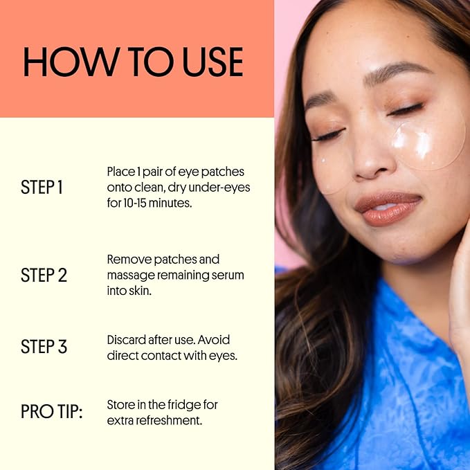 Winky Lux Wakey Wakey Hydrogel Eye Patches – Cooling Under Eye Patches for Puffiness, Dark Circles & Bags, Infused with Caffeine, Vitamin C & Hyaluronic Acid-BrightBean Baby