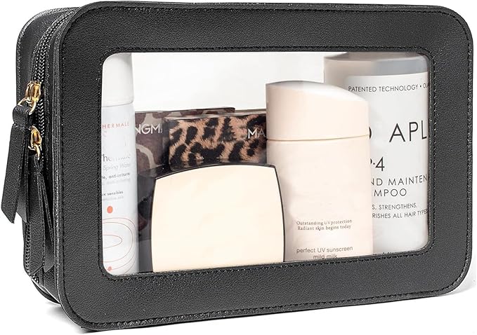 Clear Makeup Bag Small, TSA Approved Portable Toiletry Bag with Zipper Cosmetic Travel Bag Makeup Organizer Case Mini Makeup Pouch for Purse Car Organizer Bag for Women Men-BrightBean Baby
