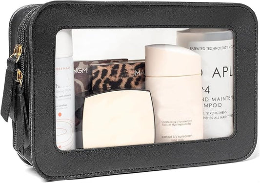 Clear Makeup Bag Small, TSA Approved Portable Toiletry Bag with Zipper Cosmetic Travel Bag Makeup Organizer Case Mini Makeup Pouch for Purse Car Organizer Bag for Women Men-BrightBean Baby