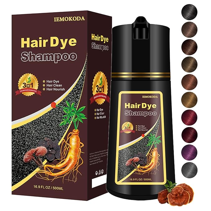 Hair Dye Shampoo, Gray Hair Coverage Dye Shampoo, Hair Color Shampoo for All Hair Types, Champu Para Canas, Suitable for Home and Salon (Light Brown)-BrightBean Baby