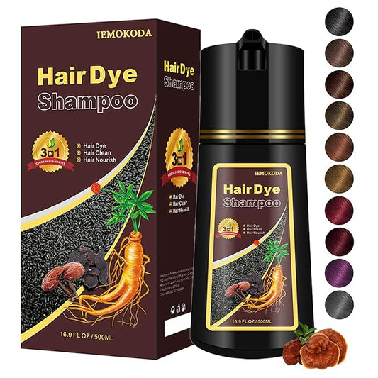 Hair Dye Shampoo, Gray Hair Coverage Dye Shampoo, Hair Color Shampoo for All Hair Types, Champu Para Canas, Suitable for Home and Salon (Light Brown)-BrightBean Baby
