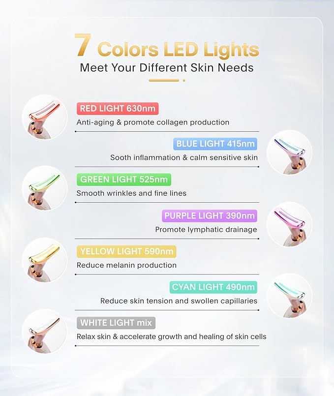 7-in-1 Deplux Face Neck Massager for Daily Skin Care Routine, Portable Facial Massager, Skin Care Tool, Rose Gold-BrightBean Baby