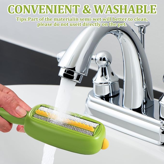 Reusable Lint Roller, Portable Lint Brush, Pet Hair Remover, Super Sticky and Washable, for Clothes, Furniture, Dog & Cat Hair(Green)-BrightBean Baby