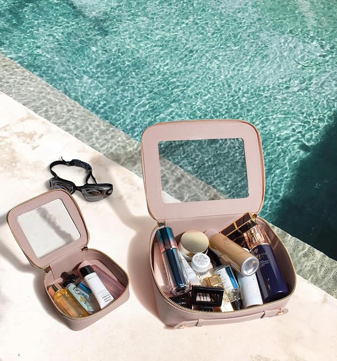 Clear Makeup Bag Small, TSA Approved Portable Toiletry Bag with Zipper Cosmetic Travel Bag Makeup Organizer Case Mini Makeup Pouch for Purse Car Organizer Bag for Women Men-BrightBean Baby