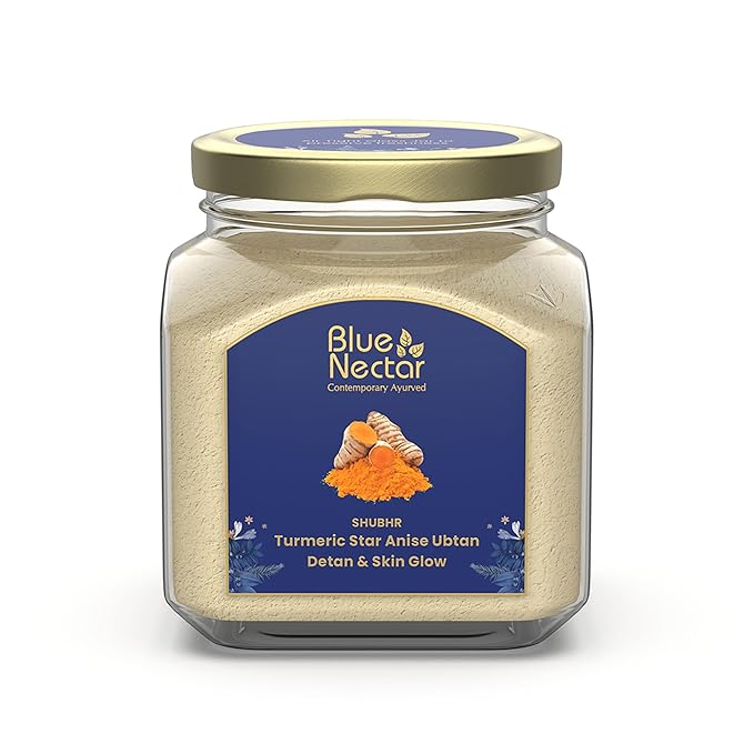 Blue Nectar Turmeric Ubtan Powder for Glowing Skin | Ayurvedic Ubtan Face Pack for Skin Brightening | Tan Removal Face Pack for Women & Men with Multani Mitti Powder | (3.5 Oz, 9 Herbs)-BrightBean Baby