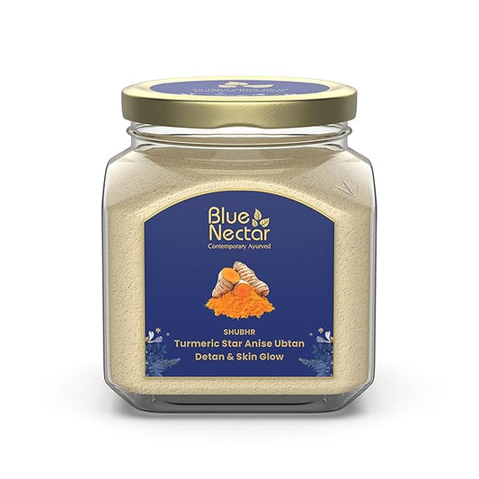 Blue Nectar Turmeric Ubtan Powder for Glowing Skin | Ayurvedic Ubtan Face Pack for Skin Brightening | Tan Removal Face Pack for Women & Men with Multani Mitti Powder | (3.5 Oz, 9 Herbs)-BrightBean Baby