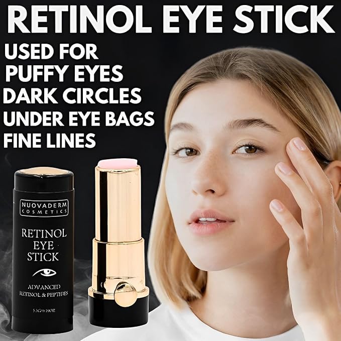 Advanced Retinol Eye Stick Balm - Hydrating Under Eye Stick Brightening Eye Cream with Peptides for Fine Lines, Wrinkles, Dark Circles & Puffiness - Unscented Anti Aging Eye Cream for Women & Men-BrightBean Baby