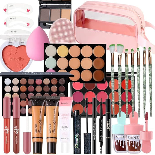 Travel Makeup Kit,Girl Makeup Kit for Girls Ages 8-12,Kids Makeup Sets for Girls 5-8,Makeup Kit for Girls,Makeup Sets For Women Full Kit,Makeup Set for Kids,Suitable for Beginners,Teens-BrightBean Baby