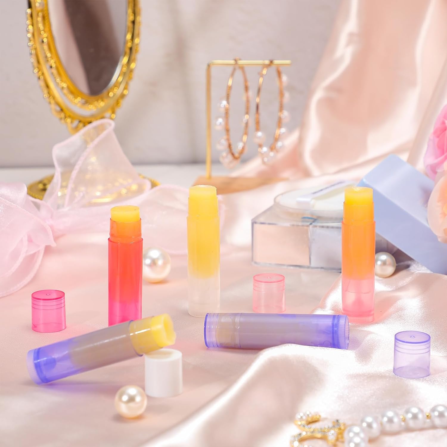 Nuanchu 200 Pcs Lip Balm Tubes Empty Lip Gloss Tubes Bulk Women 0.186 Oz/ 5.5 ml Lip Gloss Container Kit Clear PVC Lip Containers with Caps for DIY(Multicolor)-BrightBean Baby