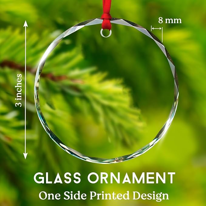 Saxophone Player Christmas Glass Ornament 2025, Personalized Text & Name Saxophonist Christmas Keepsake, Instrument Musical Xmas Ornament Gift for Saxophone Lover, Customized Musician Glass Ornaments