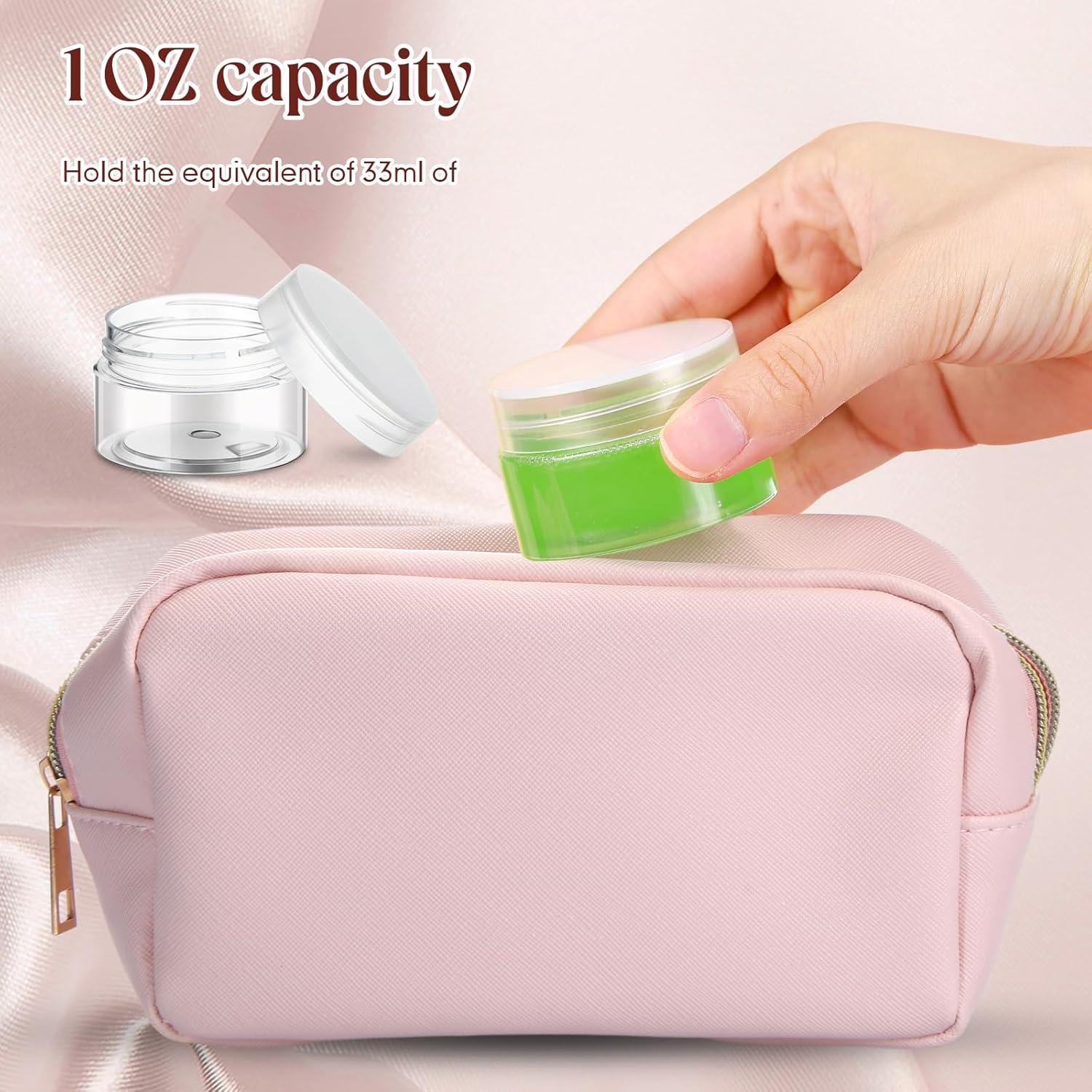 SATINIOR 100 Pcs Plastic Jars with Lids Small Containers Lids Wide Mouth Small Plastic Containers for Lotion Cream Rhinestones Body Butters Travel Storage(1 oz,Clear)-BrightBean Baby