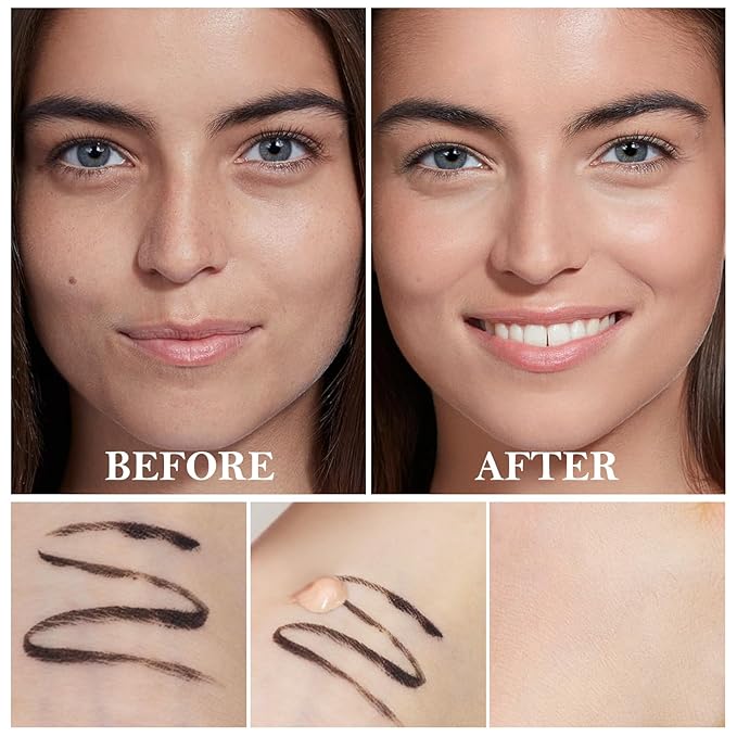 2pcs Liquid Concealer Set with Brush,Full Cover,Concealer Wand with Matte Finish,Corrects，Covers，Long Wear Up to 24hr-BrightBean Baby