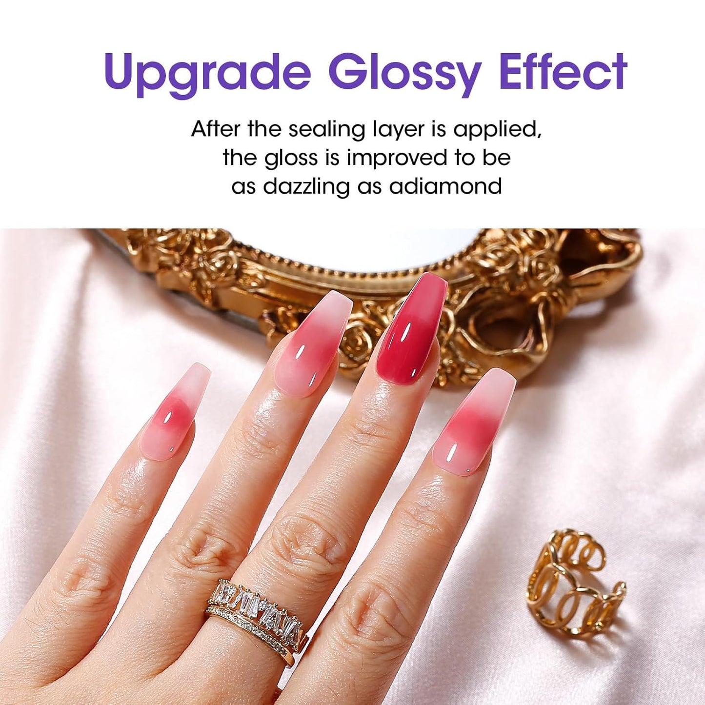 GELLEN Gel Top Coat Nail Polish- 18ml No Wipe Top Coat Gel Polish, High Gloss Shiny Long Lasting, Soak Off Nail Lamp for Home DIY and Nail Salon-BrightBean Baby