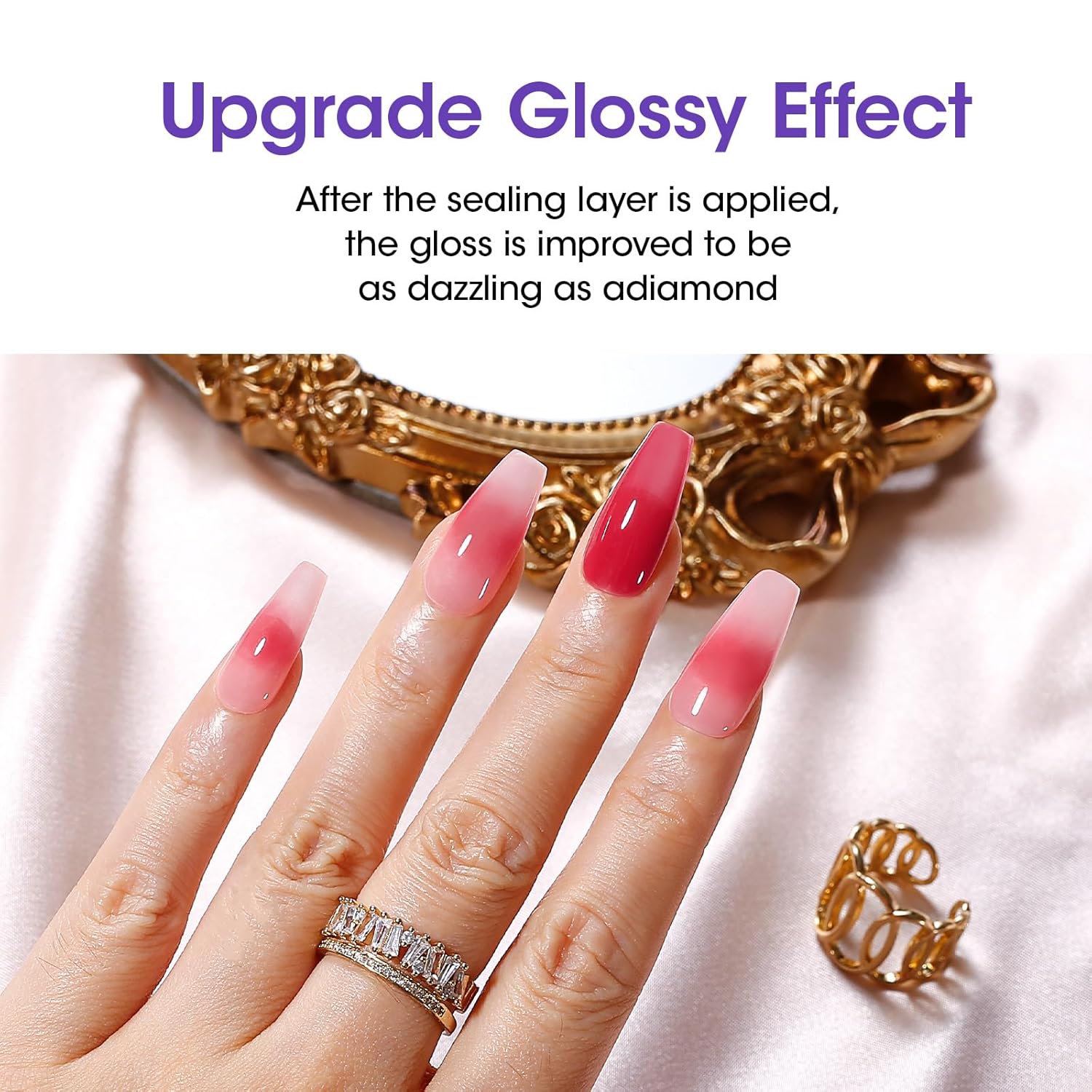 GELLEN Gel Top Coat Nail Polish- 18ml No Wipe Top Coat Gel Polish, High Gloss Shiny Long Lasting, Soak Off Nail Lamp for Home DIY and Nail Salon-BrightBean Baby