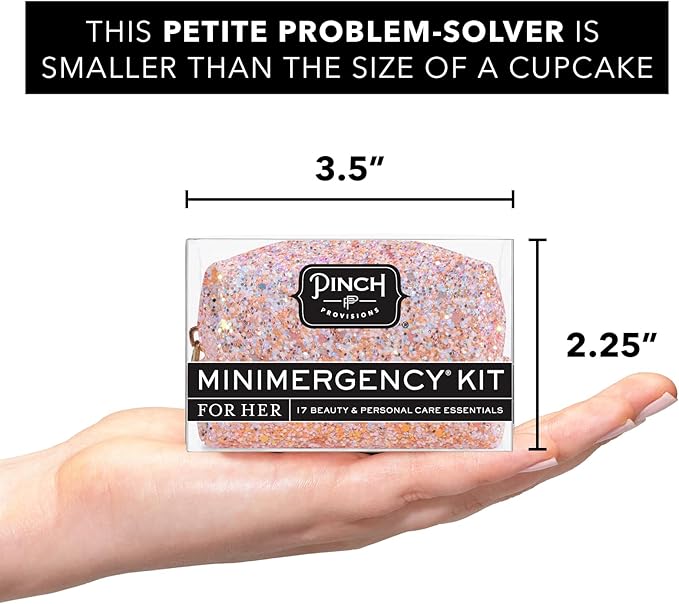 Pinch Provisions Rosé Minimergency Kit, includes 17 Travel-Sized Cosmetic Essentials, Convenient for Purses, Emergency Beauty Accessories, Gifts for Holiday’s & Birthday’s-BrightBean Baby