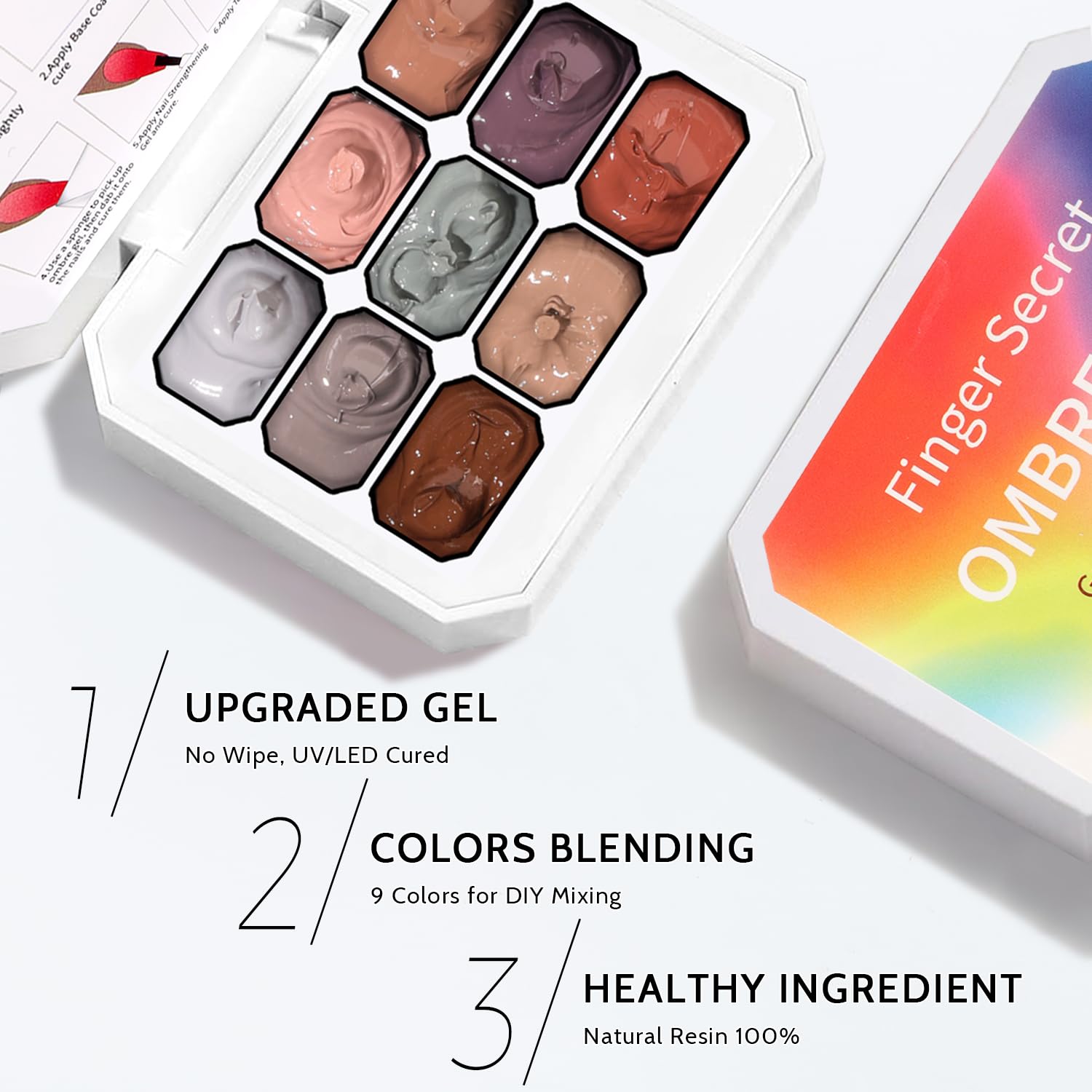 Nail Art Brushes Kit, Multifunctional Nail Brushes for Nail Art Nail Design Brush Gel Nail Brush for Nail Extension Nail Art Liner Brush Dotting Tools for DIY (9 Colors Set G)-BrightBean Baby