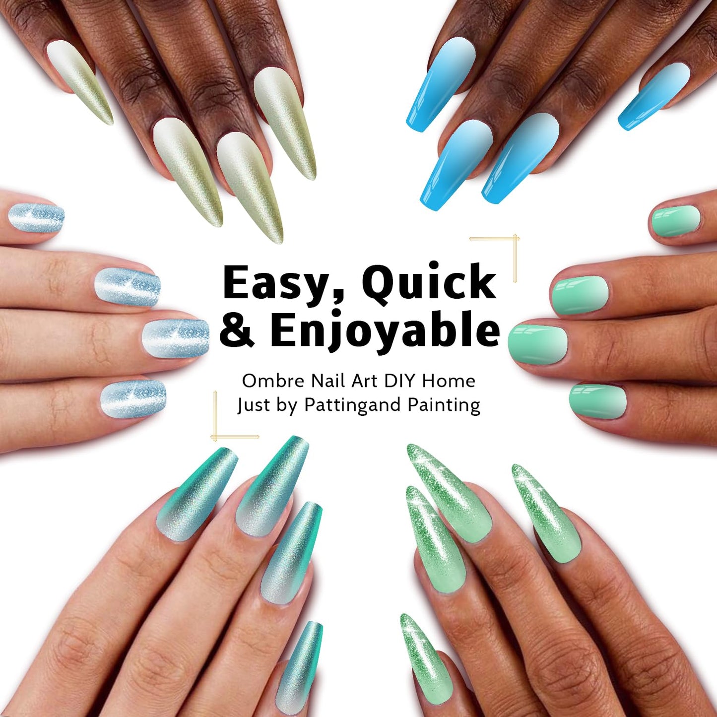 Sponge Pat Paint Nail Gel, Ombre Nails Gradient Gel Nail Blush Blooming Aura Nails Drawing Stripper Floral Painting DIY Nail Art, No Wipe, UV/LED Curing (12 Colors E)-BrightBean Baby