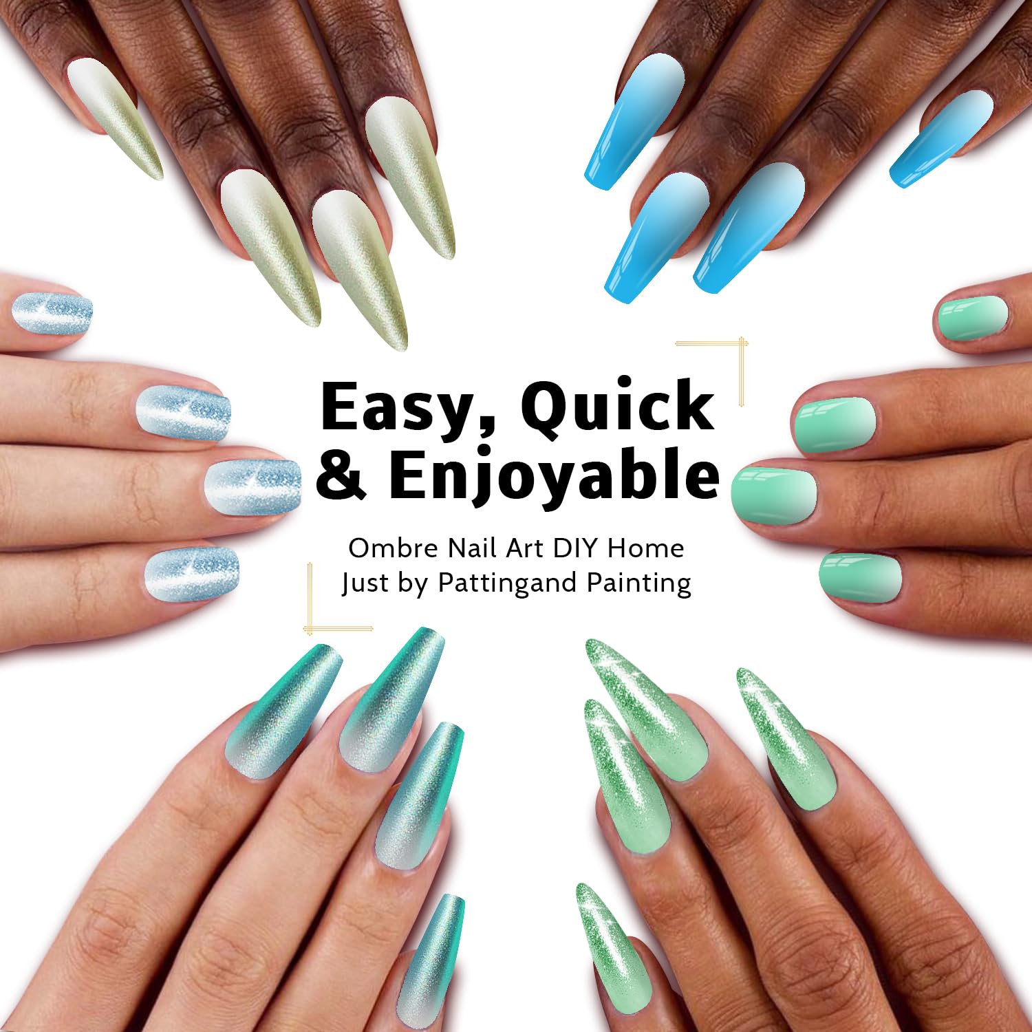 Sponge Pat Paint Nail Gel, Ombre Nails Gradient Gel Nail Blush Blooming Aura Nails Drawing Stripper Floral Painting DIY Nail Art, No Wipe, UV/LED Curing (12 Colors E)-BrightBean Baby