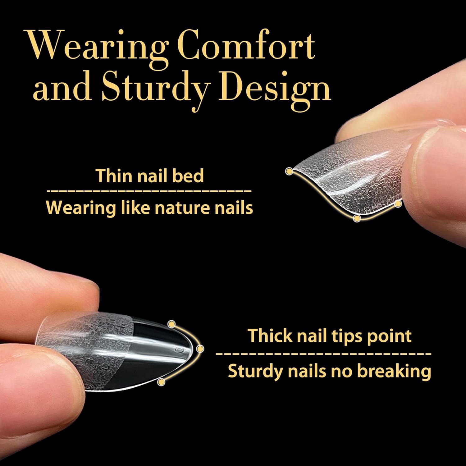 UNA GELLA Medium Almond Nail Tips, 312pcs Almond Gel Nails Tips Shape Pre Etched Full Cover Clear Fake Acrylic Pointed Press On Nails No C Curve for Nail Extension Art DIY Salon 12 Sizes-BrightBean Baby