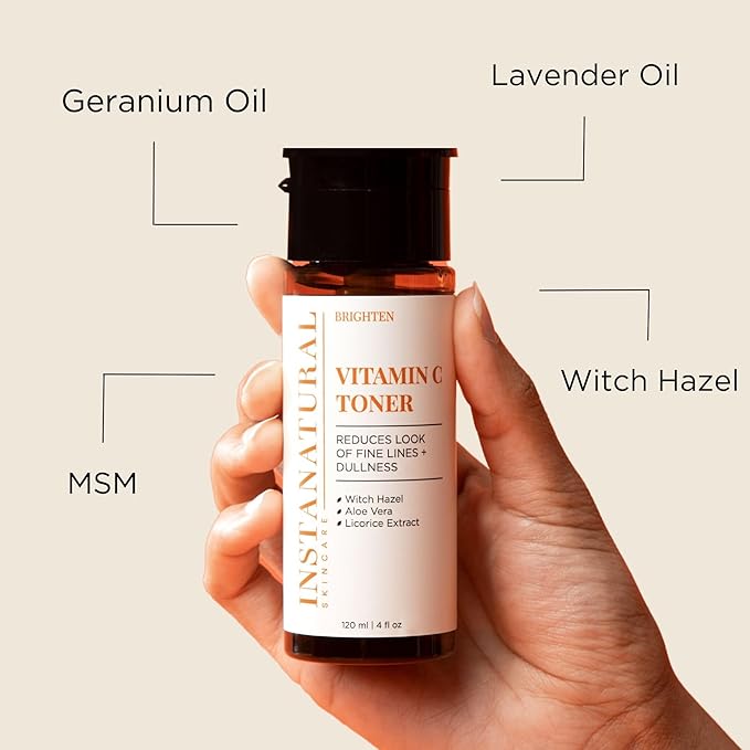 InstaNatural Skin Care Set, Vitamin C Face Wash, Toner, Serum and Moisturizer , Hydrating, Anti Aging and Brightening-BrightBean Baby