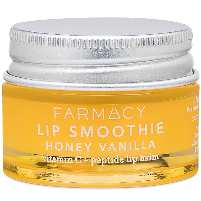 Farmacy Peptide Lip Balm - Lip Smoothie Hydrating Lip Balm with Vitamin C to Visibly Plump + Smooth Lip Lines - Nourishing Lip Treatment with a High-Gloss Finish - Honey Vanilla (10g)-BrightBean Baby