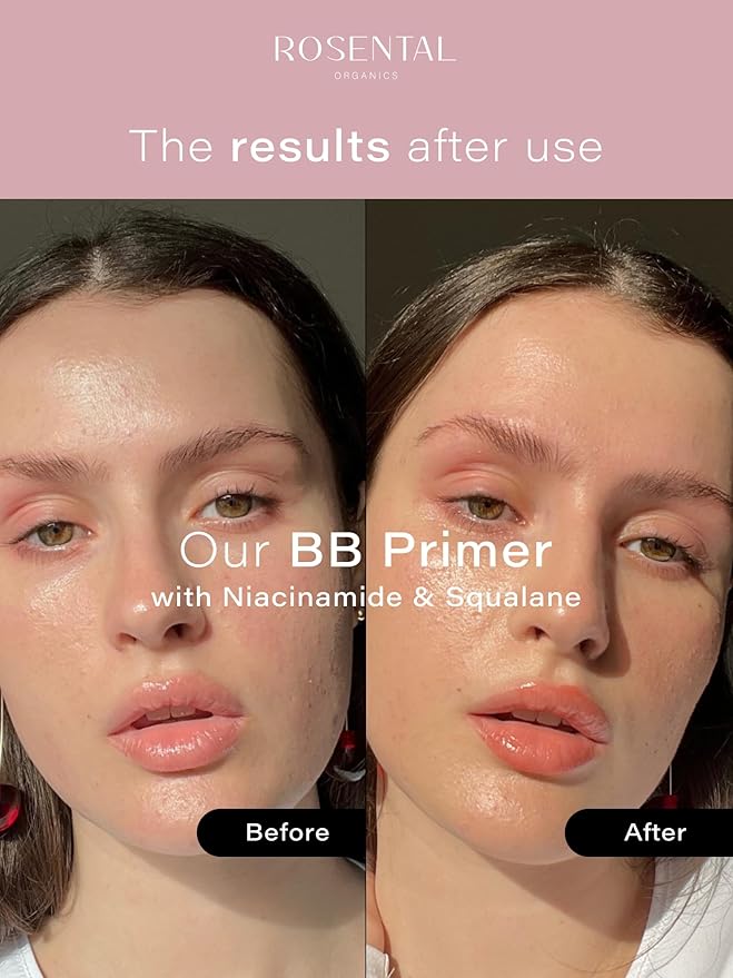 Organics BB Primer | with Niacinamide & Squalane – Pore-Refining, Illuminating, Hydrating Primer for a Fresh Glow Look and Smooth Texture, 25 ml-BrightBean Baby