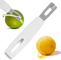 A Bar Above White Handle Stainless Steel Channel Knife, Professional Garnish Peeler for Citrus, Cocktail Zester and Kitchen Tool for Chefs, Bartenders, and Home Entertaining
