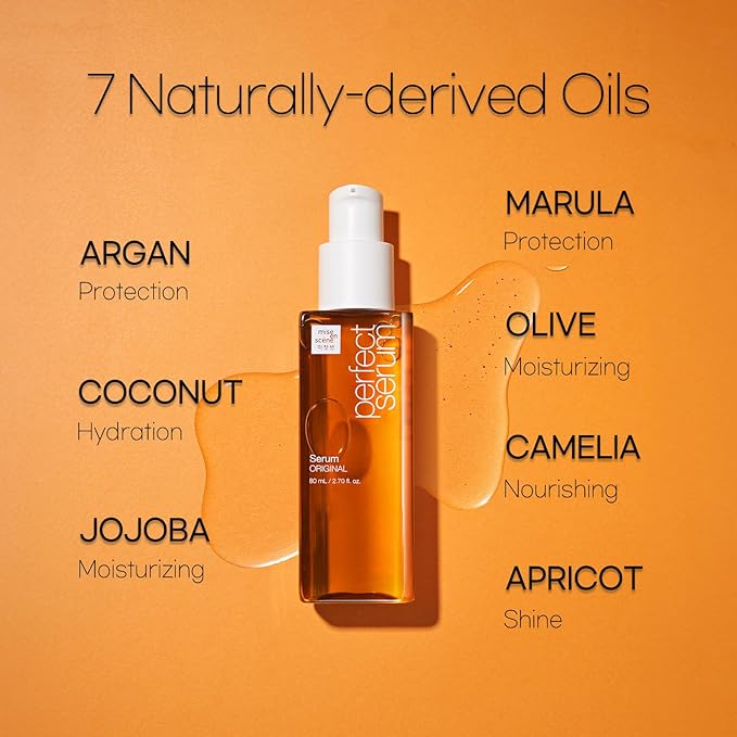 Mise En Scene PerfectSerum Original - HairOil for Frizzy & Dry, Hydration and Nutrition Hairy Essence for Damage Care, Korean HairCare Product, Hair Serum 2.71 Fl. Oz.-BrightBean Baby