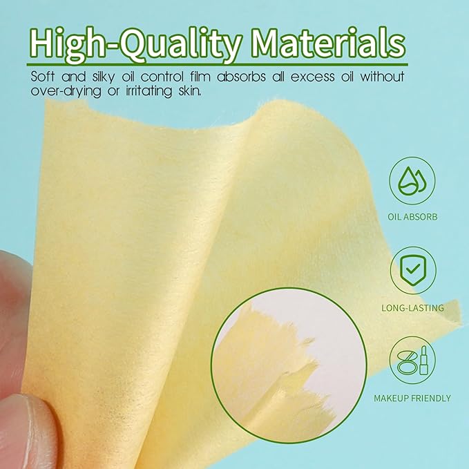300 Sheets Blotting Paper, HNYYZL Oil Absorbing Sheets for Oily Skin, Oil Control for Face, Makeup Blotting Paper, Natural Oil Absorbing Facial Blotting Sheets for Oily Skin Care (Pack of 3)-BrightBean Baby