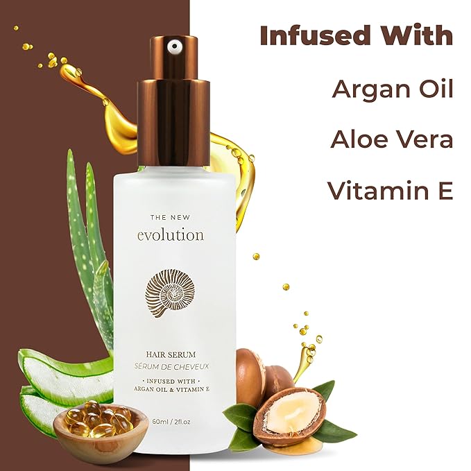 HerStyler Hair Serum - Argan Oil, Vitamin E, and Aloe Vera for Repair, Anti-Frizz for All Hair Textures, Nourishing for Enhanced Shine, Non-Greasy, Suitable for Color Treated Hair-BrightBean Baby