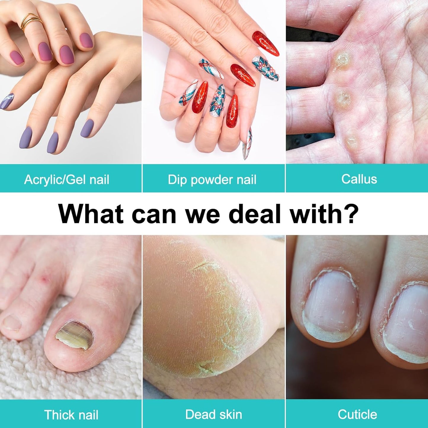 COSLUS Cordless Nail Drill Electric File: Professional for Acrylic Gel Dip Powder Nails Portable Nail Drill Machine Kit for Manicure Pedicure Nail Set with Everything Rechargeable Lightweight Blue-BrightBean Baby