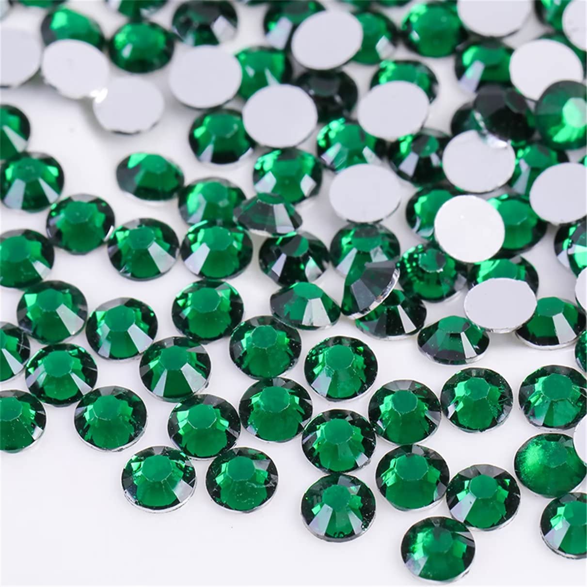 1500 Pieces SS16 4mm Flatback Rhinestones Clear Glass Round Gems Crystals for Nail Art DIY Crafts Clothes Shoes Bags （Dark Green）-BrightBean Baby