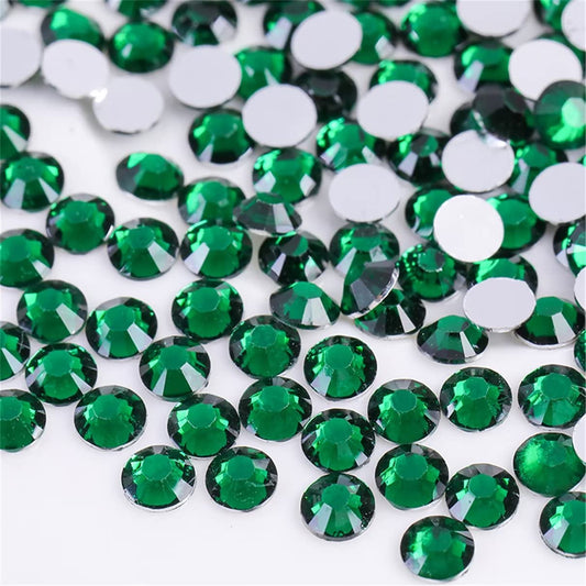 1500 Pieces SS16 4mm Flatback Rhinestones Clear Glass Round Gems Crystals for Nail Art DIY Crafts Clothes Shoes Bags （Dark Green）-BrightBean Baby