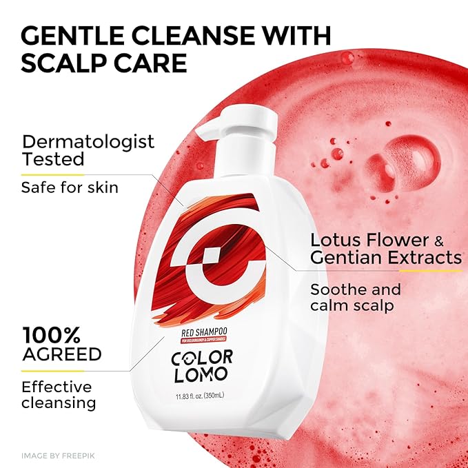 Ultra Color Safe Shampoo | Help Prevent Fading & Provide Subtle Color Replenishment | Prolong Color Vibrancy and Enhance Shine | Vegan & Cruelty-Free Formula | For Red Color Treated Hair-BrightBean Baby