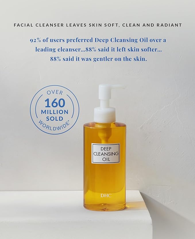 DHC Deep Cleansing Oil and Travel Size, Facial Cleansing Oil, Makeup Remover, Cleanses without Clogging Pores, Residue-Free, Fragrance and Colorant Free, For All Skin Types, 6.7 oz and 1 oz-BrightBean Baby