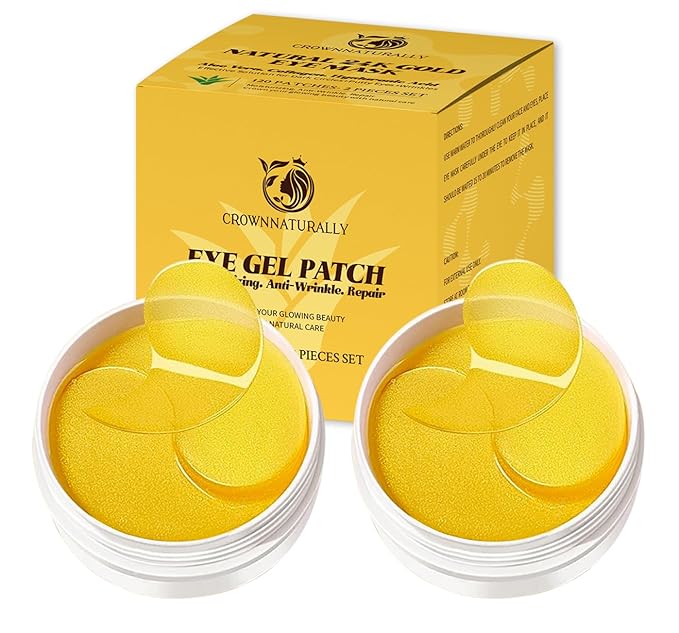 120PCS Under Eye Patches 24K Gold Eye Mask with Aloe Vera Natural Ingredients, Moisturizing Skin Care with Hyaluronic Acid and Collagen for Anti-Wrinkle, for Dark Circles and Puffiness-BrightBean Baby