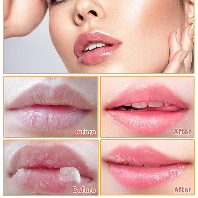 2Pcs Honey Pot Bee Lip Balm with Honey Spoon,Honey Lip Sleeping Mask Overnight 24HR Repair Lip Reduces Lip Lines,Exfoliator Moisturizing Moisture Dry & Chapped Lip Care Products-BrightBean Baby