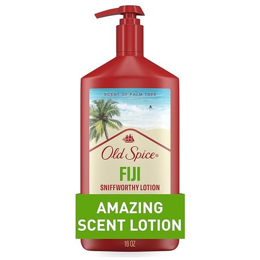 Old Spice Hand, Face & Body Lotion for Men, 24/7 Lightweight Moisturization with Amazing Scent, Instant Absorption, For All Skin Types, Fiji with Palm Tree Scent, 16 oz-BrightBean Baby