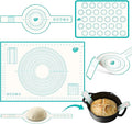 3PCS Silicone Bread sling & Silicone Baking Mat & Macaron Baking Sheet, Non-Stick Reusable Bread Making Tools for Kneading Dough Rolling Pastry and Baking Accessories