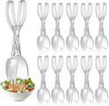Tioncy Set of 12 Plastic Salad Scissor Tongs 11.2 Inches for Serving Reusable Food Tongs, Clear Utensils for Chef Cooking, Kitchen, Buffet, Party, Catering Supplies