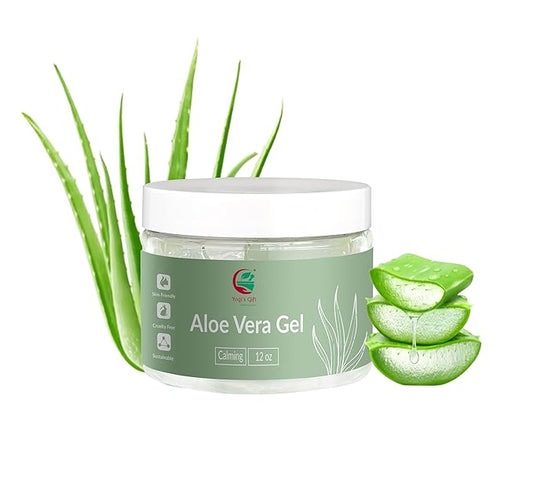 Aloe Vera Gel 12 oz | Unscented | For Face, Scalp & Hair | by Yogi’s Gift®-BrightBean Baby