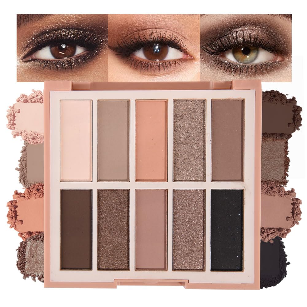 Neutral Nude Eye Shadow Palette,Matte Brown Bronze Naked Cream Eyeshadow Palette,Make Up Pallets for Women Natural Eyeshadows for Eyes Long Lasting Naturing-Looking-BrightBean Baby