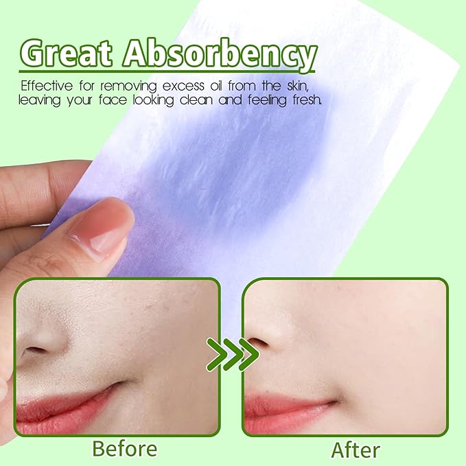 Blotting Paper, HNYYZL Oil Absorbing Sheets for Oily Skin 600 Sheets, Oil Control for Face, Makeup Blotting Paper, Natural Oil Absorbing Facial Blotting Sheets for Oily Skin Care (Pack of 6)-BrightBean Baby