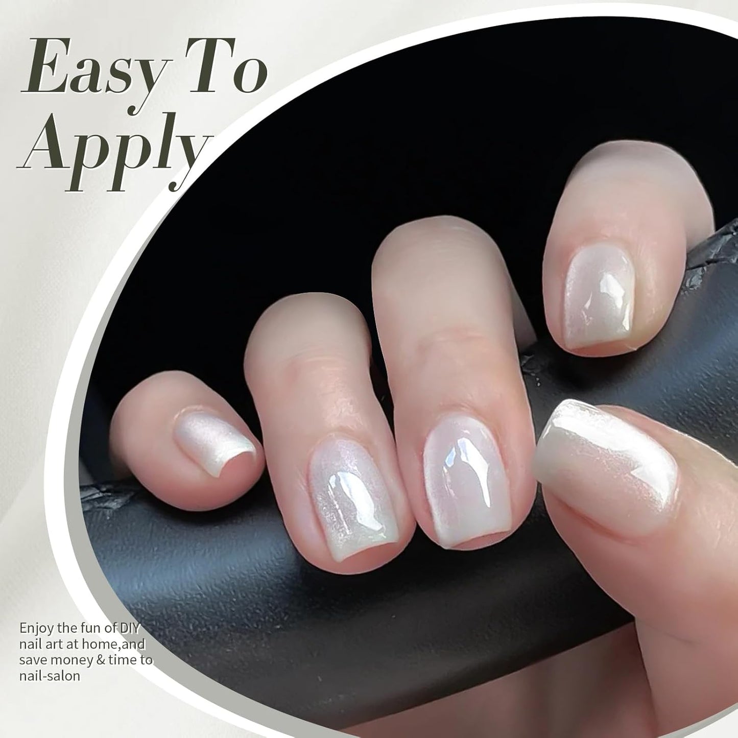 BORN PRETTY Cat Magnetic Eye Gel Nail Polish, Milky White Cat Glitter Cat Magnetic Gel Nail Polish, Holographic Magnetic Nail Polish for Nail Art Manicure Salon DIY at Home 15ML-BrightBean Baby